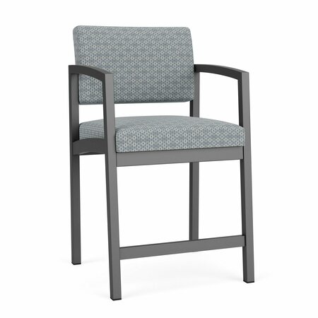 LESRO Lenox Steel Hip Chair Metal Frame, Charcoal, RS Fog Upholstery LS1161